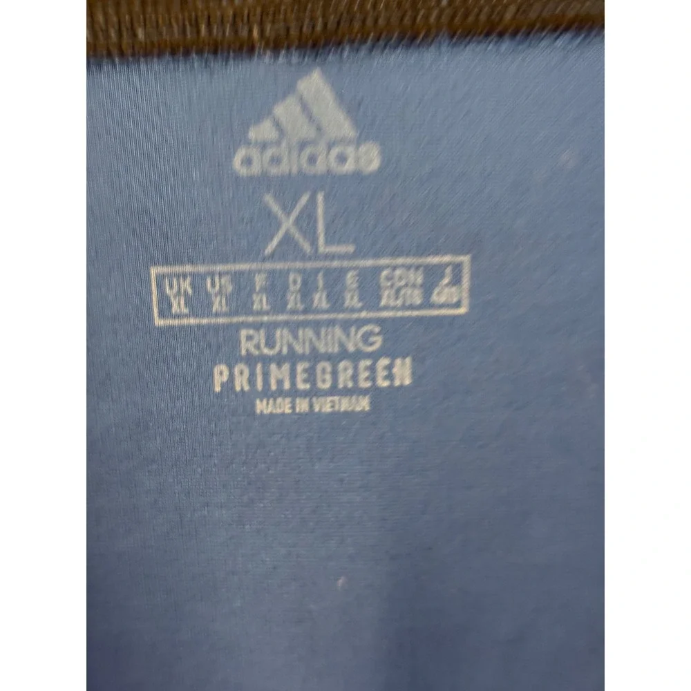 Adidas Mens XL Running Primegreen Aeroready Blue Black Athletic Shirt FT1431